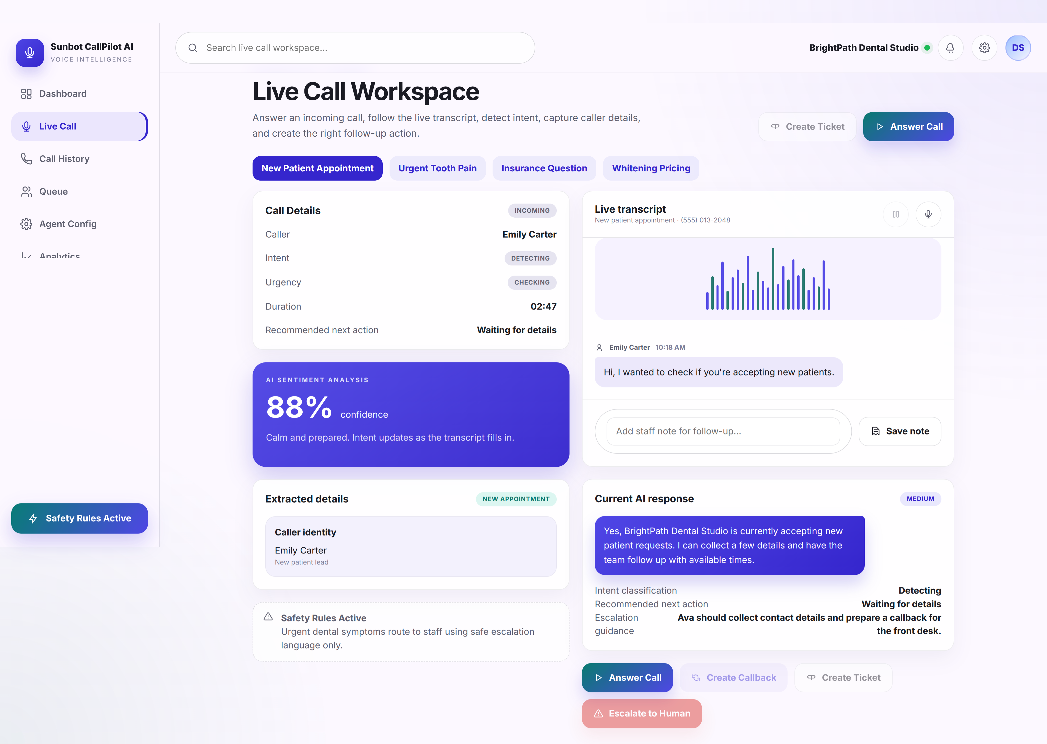 CallPilot AI Voice Support at a glance poster