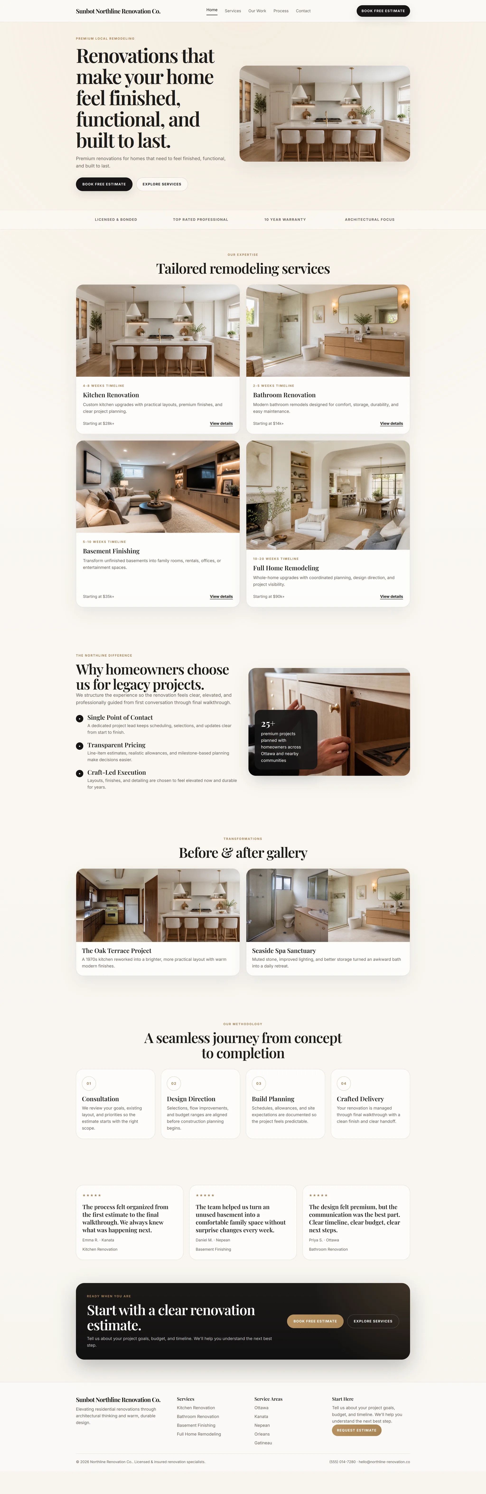 Northline Renovation Website at a glance poster