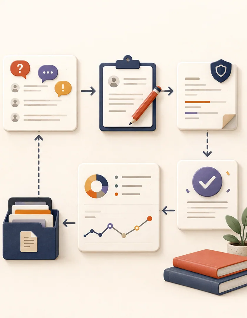 Uncertain answers and feedback becoming editorial review work before revised knowledge is published.