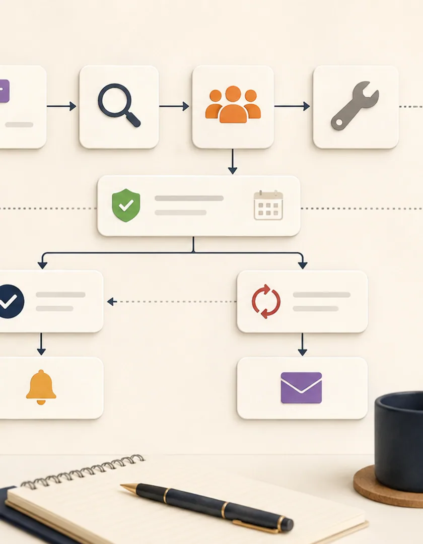 Notification, acknowledgement, escalation, maintenance suppression, and recovery evidence aligned with responsibility.