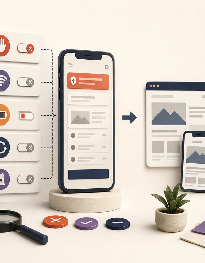 A focused prototype testing permission denial, poor connectivity, battery limits, and background behaviour.