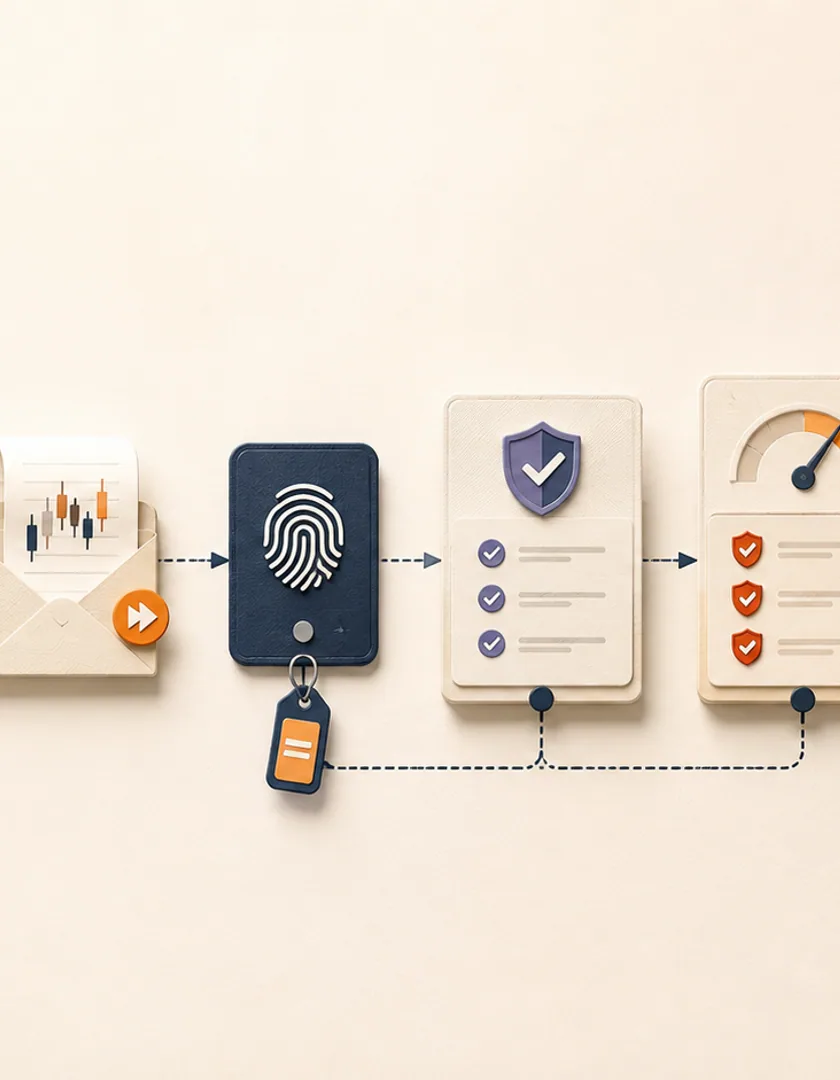 A signal packet receiving correlation identity before validation and risk-control checkpoints.