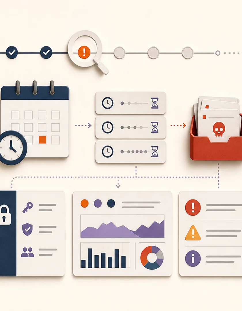 Polling checkpoints, retry backoff, failed-event review, security controls, and operational monitoring.